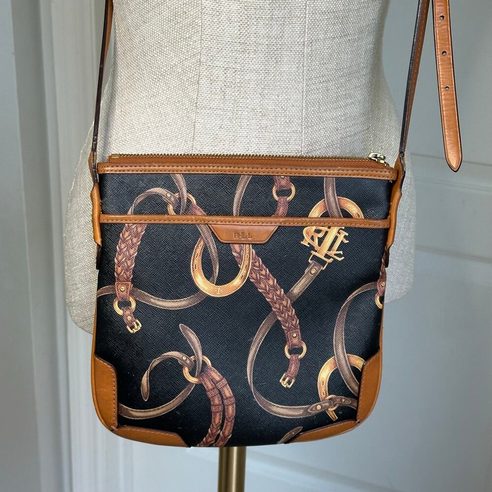 Lauren Ralph Lauren Caldwell Equestrian Print Flat Crossbody Bag